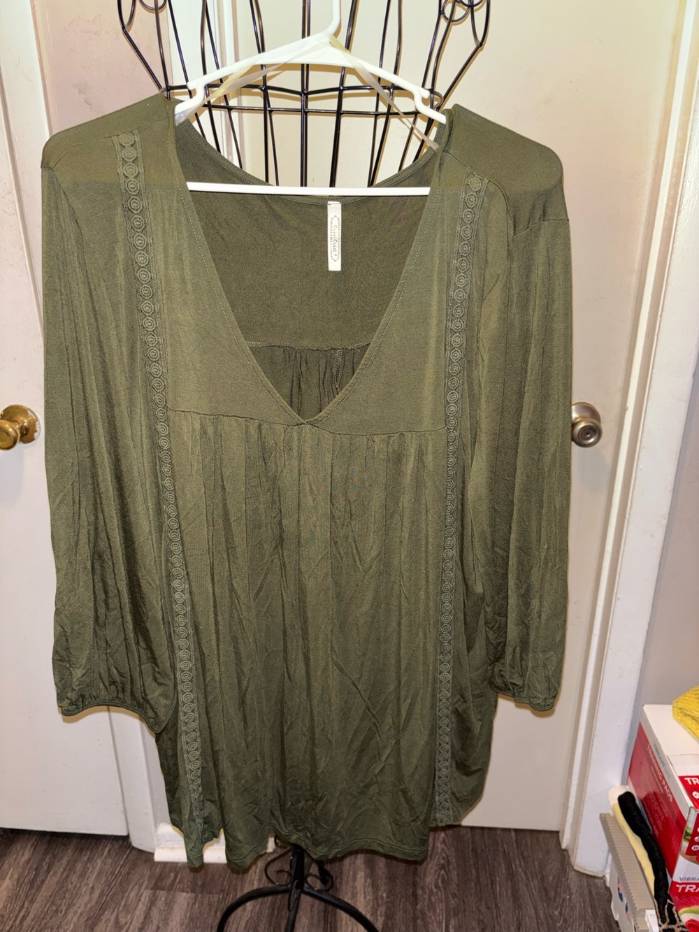 Womens plus size baby doll top green..mis-sized..read below - Picture 1 of 4